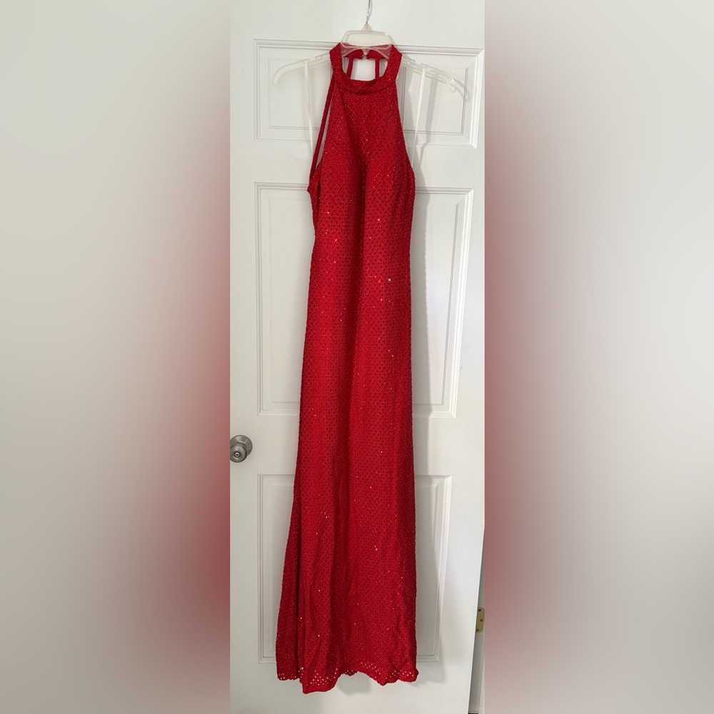 Alyce Paris Radiant Red Halter Gown
